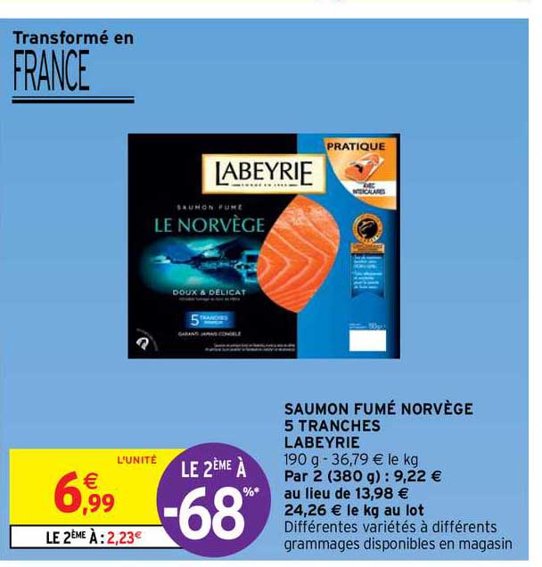 Saumon Fumé Norvège 5 Tranches Labeyrie