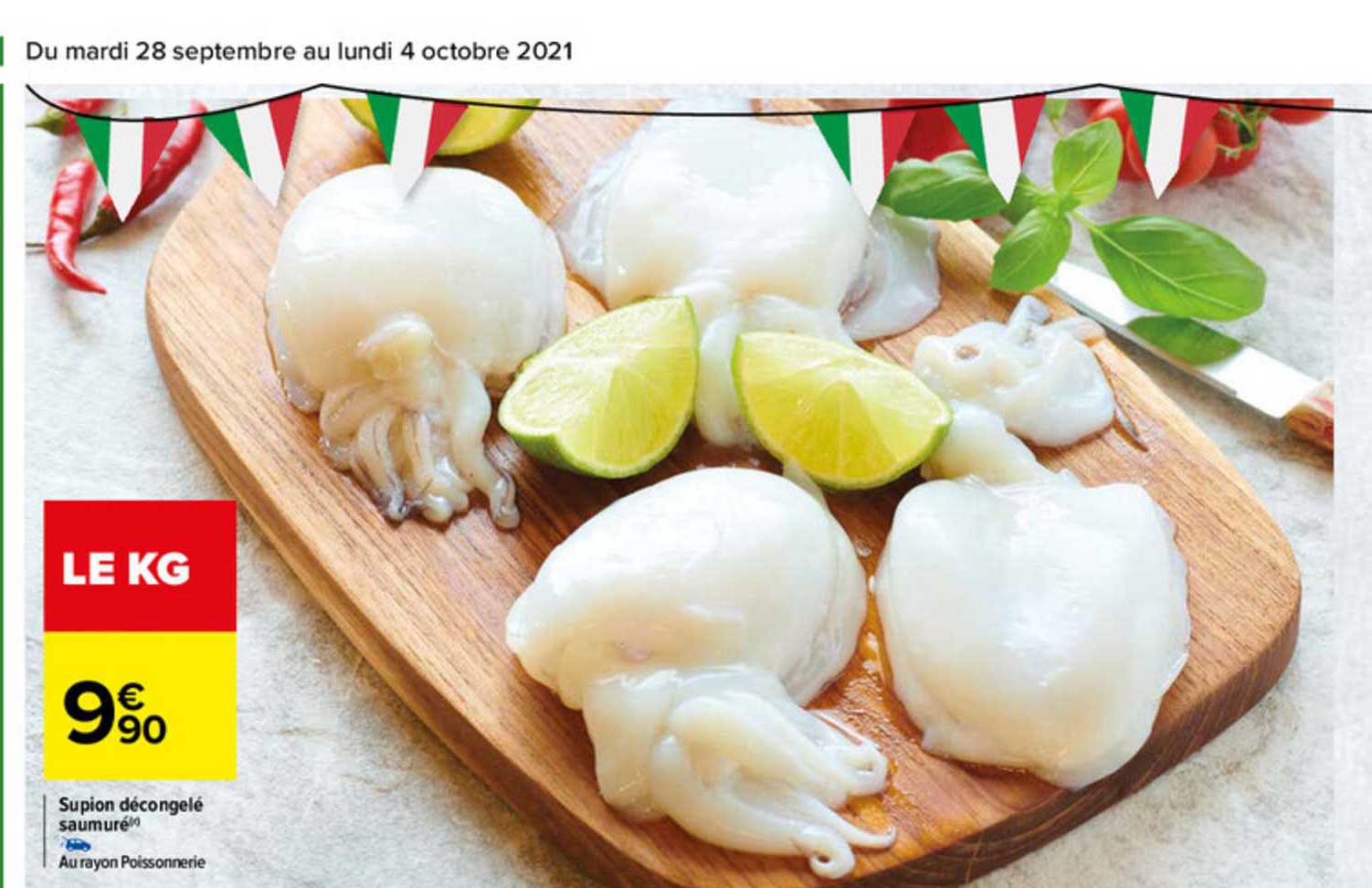 supion décongelé saumuré