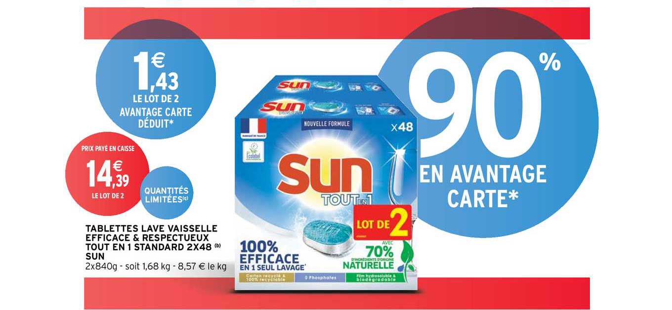 tablettes lave vaisselle efficace & respectueux tout en 1 standard sun