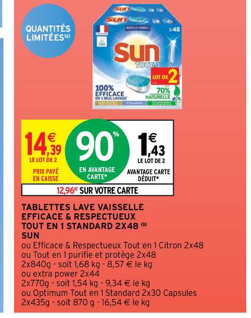 tablettes lave vaisselle efficace & respectueux tout en 1 standard sun