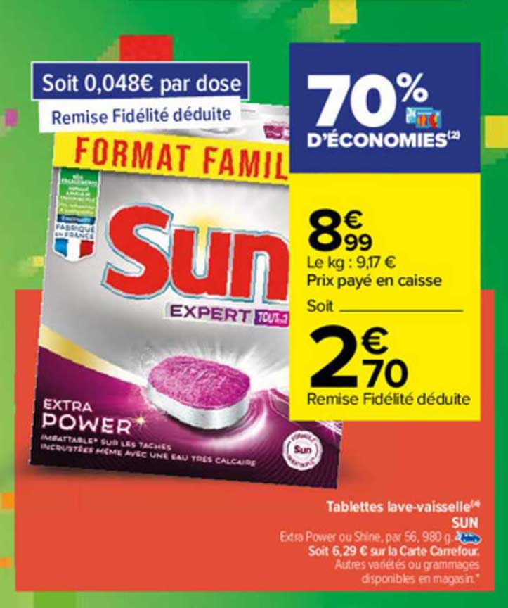 tablettes lave-vaisselle sun