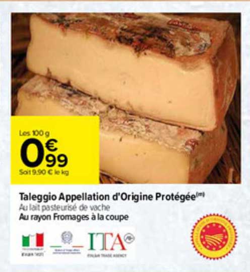 taleggio appellation d'origine protégée