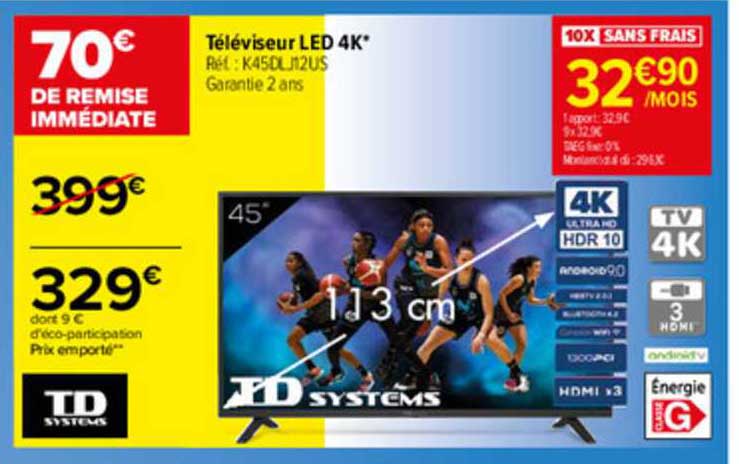 téléviseur led 4k td systems