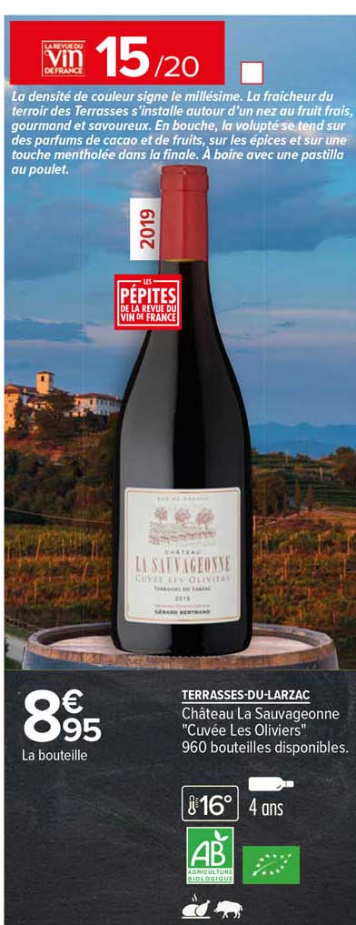 terrasses-du-larzac château la sauvageonne "cuvée les oliviers"