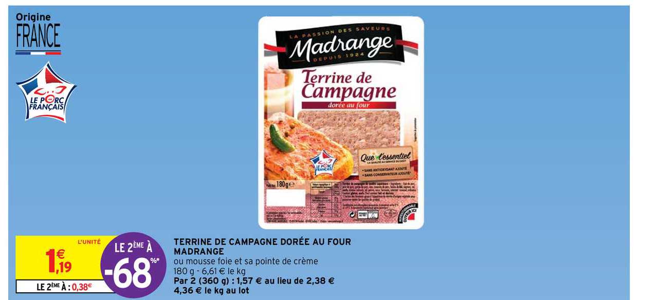 terrine de campagne dorée au four madrange