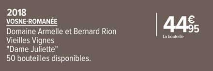 vosne-romanée domaine armelle et bernard rion vieilles vignes "dame juliette" 2018