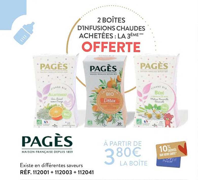 2 boîtes d'infusions chaudes pagès