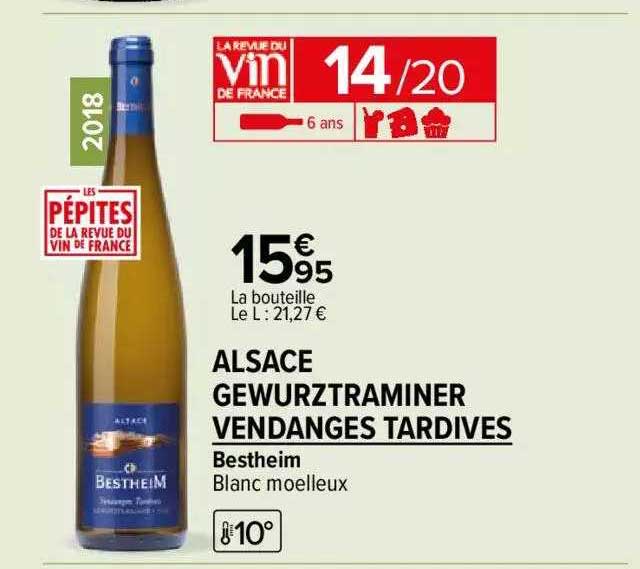 bestheim blanc moelleux alsace gewurztraminer vendanges tardives