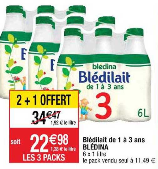 blédilait de 1 à 3 ans blédina