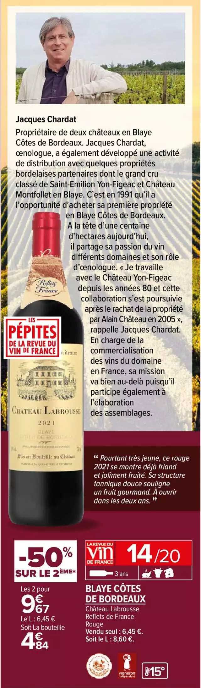 château labrousse reflets de france rouge blaye côtes de bordeaux