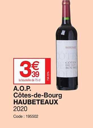 a.o.p. côtes-de-bourg haubeteaux 2020
