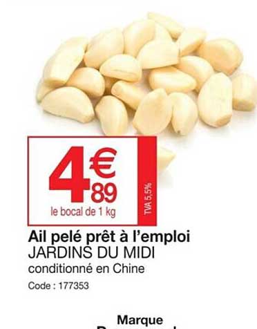 ail pelé prêt à l'emploi jardins du midi