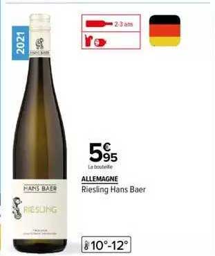 allemagne riesling hans baer
