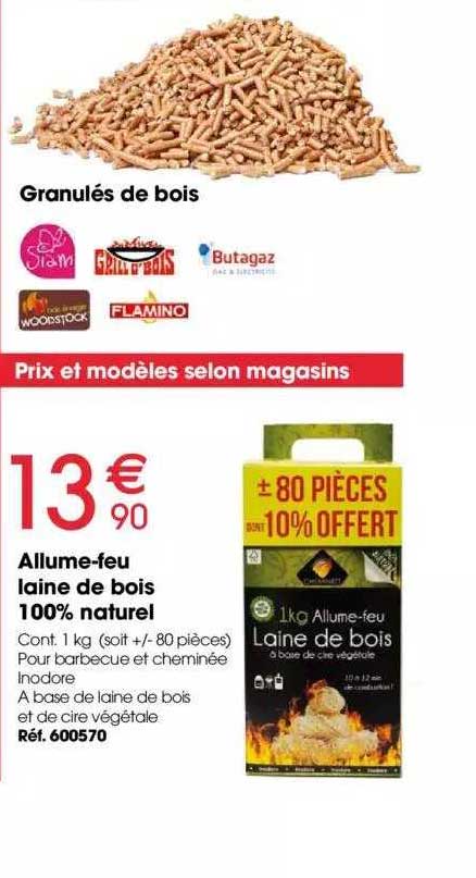 allume-feu laine de bois 100% naturel