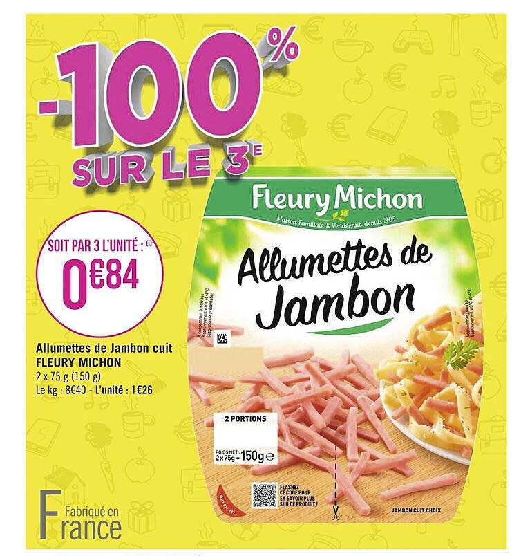 allumettes de jambon cuit fleury michon
