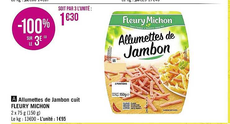 allumettes de jambon cuit fleury michon