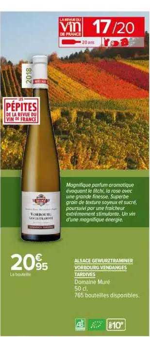 alsace gewurztraminer vorbourg vendanges tardives