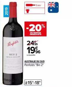 australie du sud penfolds "bin 2"