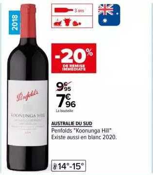 australie du sud penfolds "koonunga hill"