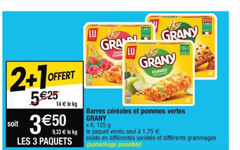 barres céréales et pommes vertes grany