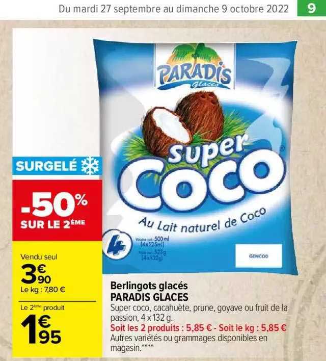 Berlingots Glacés Paradis Glaces