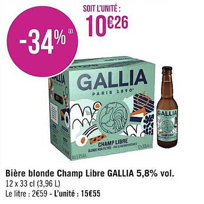 bière blonde champ libre gallia