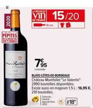 blaye-côtes-de-bordeaux château montfollet "le valentin"