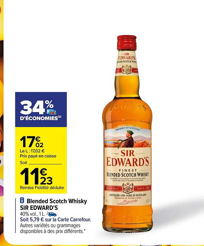 blended scotch whisky sir edward's