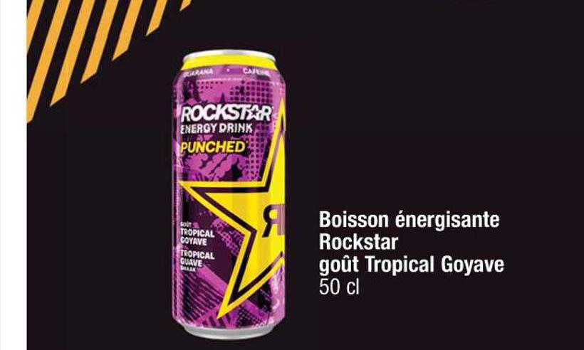 Boisson énergisante Rockstar Goût Tropical Goyave