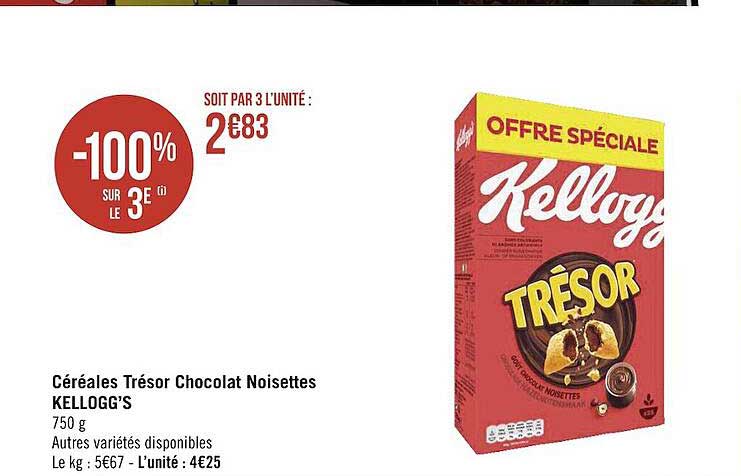 Céréales Trésor Chocolat Noisettes Kellogg's