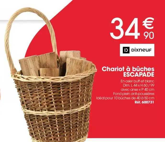 chariot à bûches escapade dixneuf