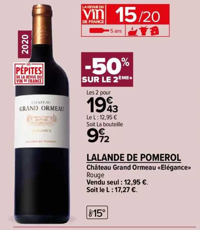 château grand ormeau «élégance» rouge lalande de pomerol