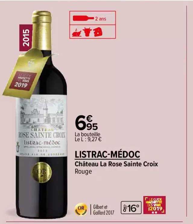 château la rose sainte croix rouge listrac-médoc