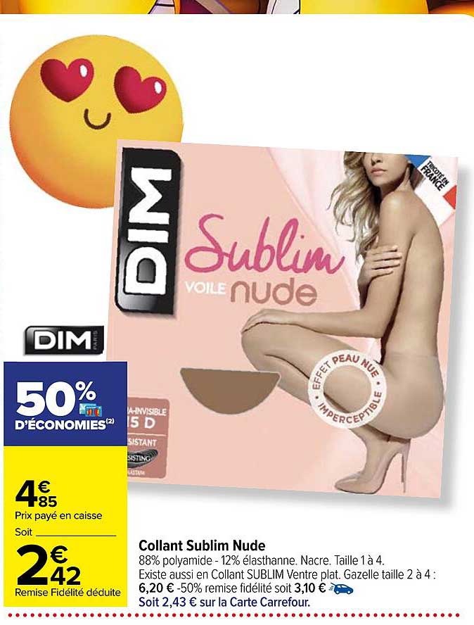 collant sublim nude dim