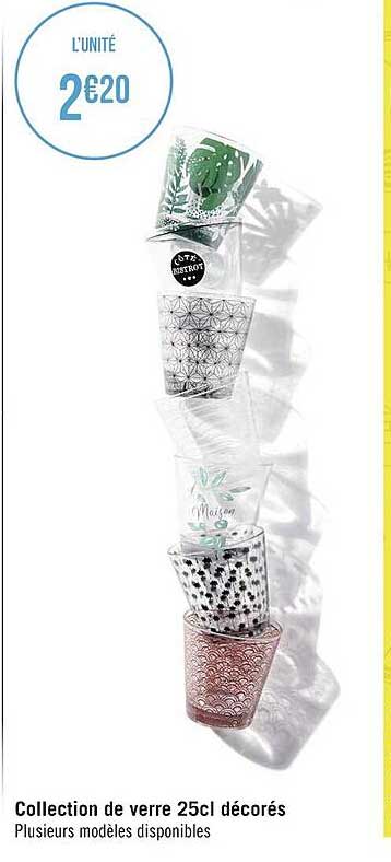 collection de verre 25cl décorés