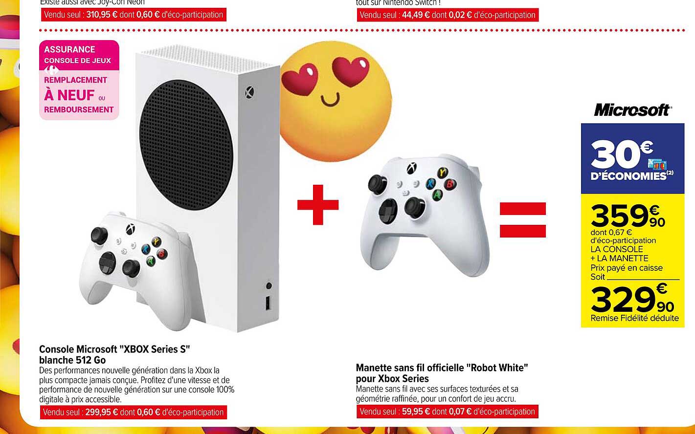 console microsoft xbox series S blanche 512 Go + manette sans fil officielle "robot white"