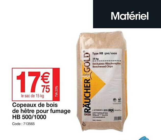copeaux de bois de hêtre pour fumage hb 500-1000