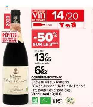 corbières-boutenac château ollieux romanis "cuvée aristide" "reflets de france"