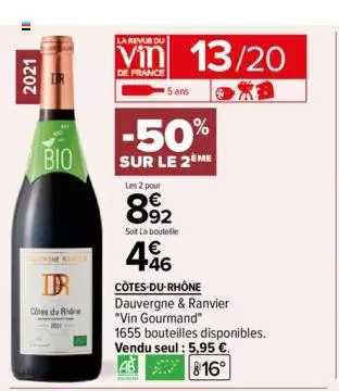 Côtes-du-rhône Dauvergne & Ranvier "vin Gourmand"