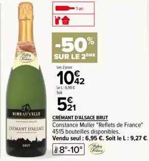 Crémant D'alsace Brut Constance Muller "reflets De France"