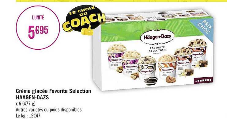 crème glacée favorite selection häagen-dazs