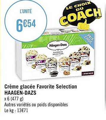 Crème Glacée Favorite Selection Häagen-dazs