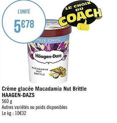crème glacée macadamia nut brittle häagen-dazs
