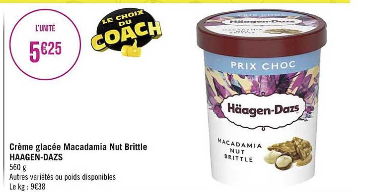 crème glacée madacamia nut brittle häagen-dazs