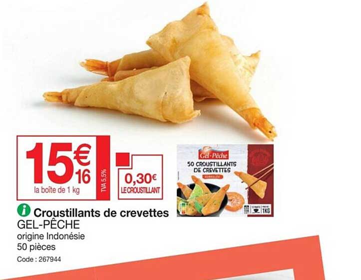 croustillants de crevettes gel-pêche