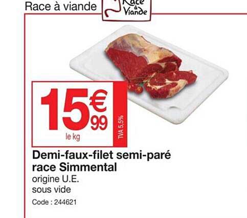 demi-faux-filet semi-paré race simmental