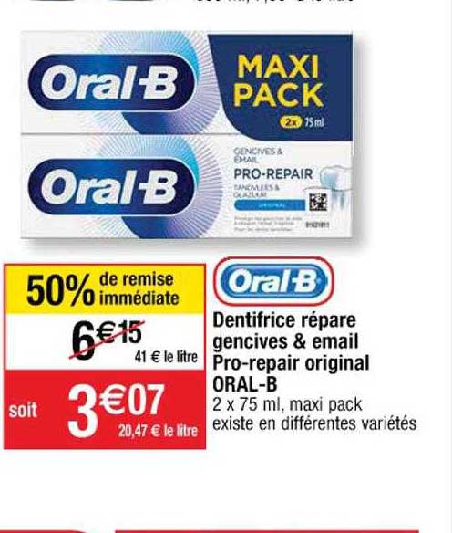 Dentifrice Répare Gencives & Email Pro-repair Original Oral-b