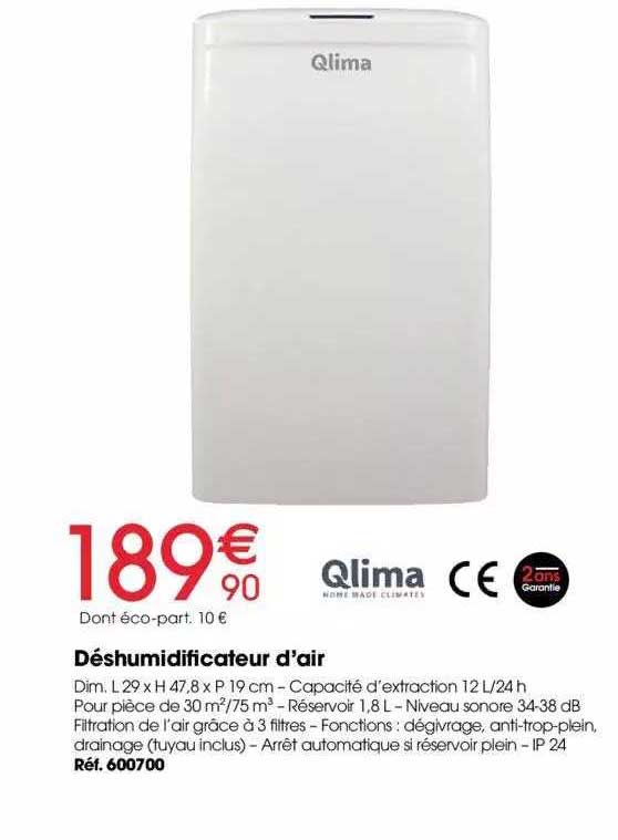 déshumidificateur d'air qlima