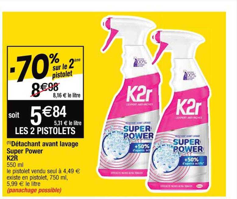 détachant avant lavage super power k2r