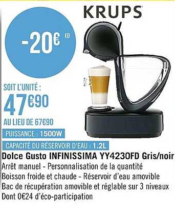 dolce gusto infinissima yy423ofd gris-noir